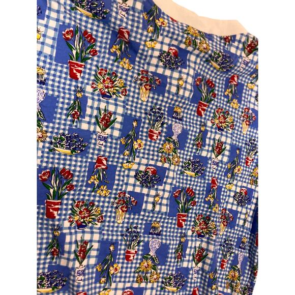 Vintage Cottagecore Picnic Floral Buttoned Blouse Women’s Large Petite Coquette - Picture 4 of 5